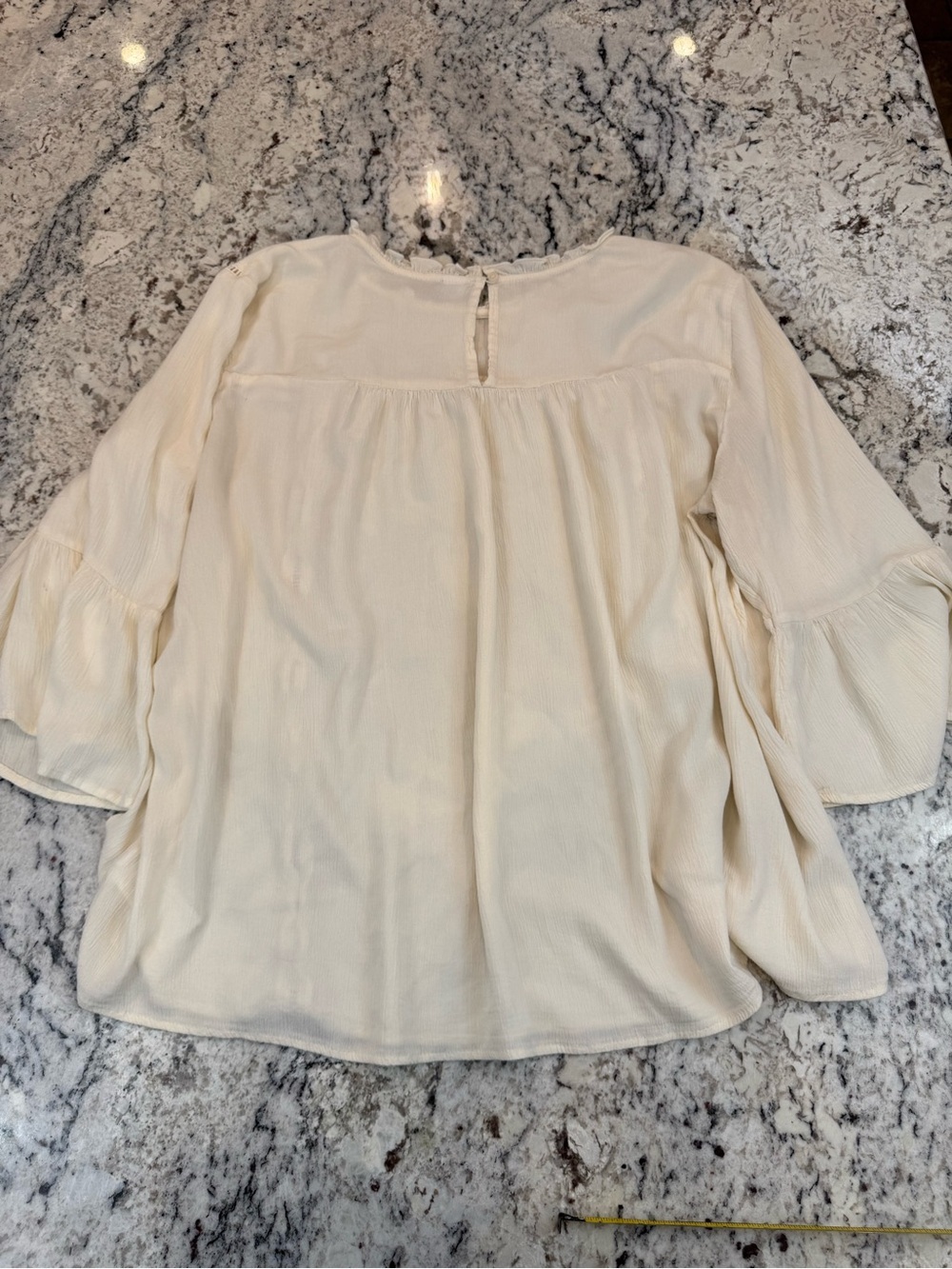 Old Navy Cream Boho Peasant Blouse XL Bell Sleeve Cottagecore Top - Picture 10 of 10